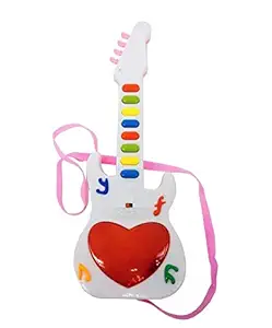 ANG Mini Musical Guitar Instrument with Sound & 3D Lighting Learning Toy for Kids, Boys (Color May Vary) (Mini Guitar)