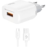 3.0 Fast Charger with Type C Input, Charger Cable Adapter Set Compatible with All Series, Recognizes Your Phone and at Maximum Speed