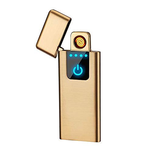 Wiber Electric Lighter USB Cigarette Lighter Thin Rechargeable Flameless Windproof Portable Electric Slim Pocket Cigarette Lighter for Men Women