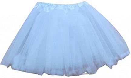 Adult/Women Ballet Tutu Layered Organza Lace Mini Skirt (White)