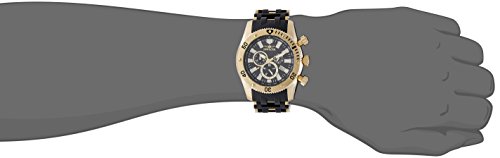 Invicta Men's Sea Spider Quartz Watch with Black Dial Chronograph Display and Black Plastic Strap 0140