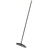 Fiskars Universal-Gartenrechen mit 12 gebogenen Zinken, Breite: 41 cm, glasfaserverstärkter Kunststoff/Aluminium, Schwarz/Ora