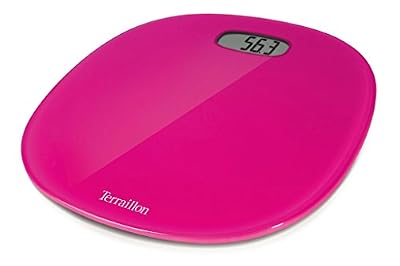Terraillon Pèse Personne Électronique, Ultra-Plat, Marche/Arrêt Automatique, Grand Écran LCD, 160kg, Pop One, Rose Fuschia