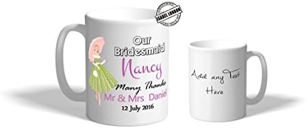 Personalised Brides maid Mug cup. Personalise with your own Text - 3 Designs ILV -1250 (Mug, Design-1)