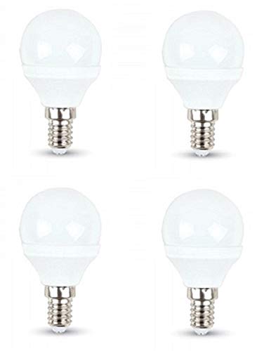 v-tac - Confezione di 4 lampadine LED 3 W P45 palla da golf - E14/SES Small Edison Screw Cap - bianco caldo 2700 K/250 lumen