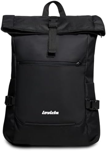 Invicta Zaino, ct Fold, Nero, Tasca Porta Pc e Tasca Porta Borraccia, Viaggio, Ufficio e Tempo Libero, a dulto, Ragazzi, Unisex