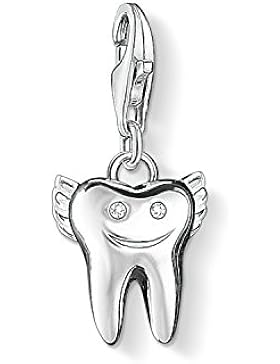 THOMAS SABO Damen Charm-Anhänger 1242-051-14 925er Sterlingsilber Zirkonia Weiß Silberfarben, Weiß