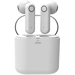 Yobola True casque sans fil, écouteurs Bluetooth 5.0 56h de lecture stéréo 3d HD Écouteurs sans fil avec Mic, Binaural Couplage automatique d'appel, écouteurs sans fil avec étui de chargement portable