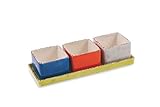 en gres Villa D \'este Home Tivoli 2191675 cuencos con Bandeja, Multicolor