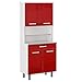 Produktbild Parisot Buffetschrank 2 türig Pixel 3371 in Weiss/Rot-Hochglanz
