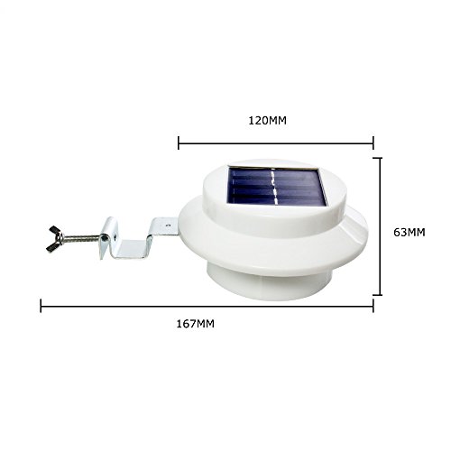 Kabellos Licht Solar LED Powered Lichtsteuerung Outdoor Zaun-Licht und Wandleuchte Weiß (4 Stück) - 6