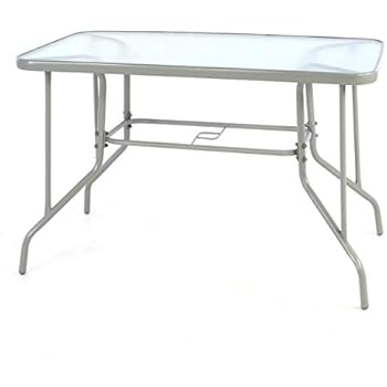 Amazon.de: greemotion Tisch Prag silber, Gartentisch mit klarer
