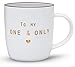 Produktbild Gifffted Tasse To My One And Only Becher Für Valentinstag Geschenkidee Hochzeitstag Geburtstag Jahrestag Geschenk Für Frau, Girlfriend, Schwester, Tochter und Mann, Kaffeetasse 380 ml