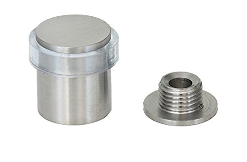 EVI Herrajes 040181TCB2UAM Pack de 2 topes de puerta (acero inoxidable), Goma Transparente, 20x27mm