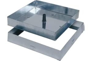 MED BUILDING SOLUTIONS MED Chiusino Sigillo Porta Pavimento Coperchio Botola A Scomparsa Zincato, LEGGERO 10/10 Misura CM 23X23