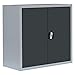 Produktbild Flügeltürenschrank Schrank Stahl Stahlblech Lagerschrank Aktenschrank 1 Fachböden 530308 Anthrazit 750 x 800 x 380 mm kompl. montiert und verschweißt