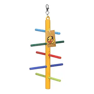 Foodie Puppies Imported Plastic Swing Stair Ladder Bird Toy for Parakeets and Parrots - Color May Vary