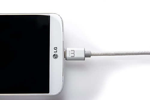 MicFlip WinnerGear Reversible Micro USB Cable Kabel Galaxy S4 S5 S6 Edge Plus Note Nexus LG HTC Nokia Xperia (20 cm, Silber) - 5