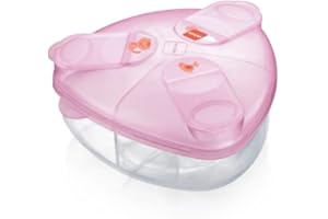 MAM Milk Box Boîte à lait en poudre, porte-lait en poudre, avec compartiments de 40 g, accessoire pour lait artificiel et suppléments, rose