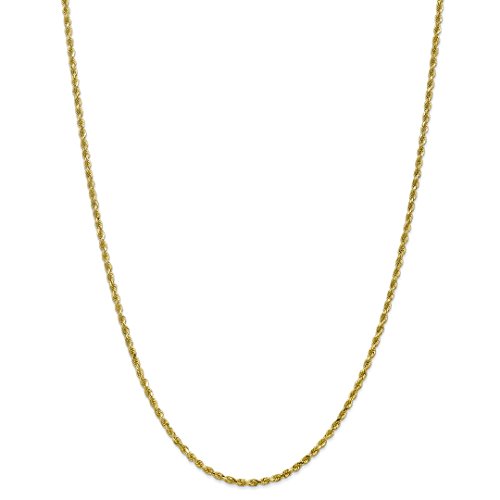10k Yellow Gold 2.25mm Link Rope Chain Necklace 24 Inch Pendant Charm Handmade Fine Jewelry For Women Gift Set