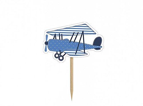 Cupcake und Kuchendeko Typ Flugzeug 6 Stück - 3