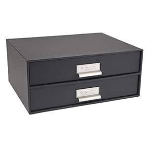 Buy Dark Grey Thin Label Frame Bigso 2 Drawers Birger File Box