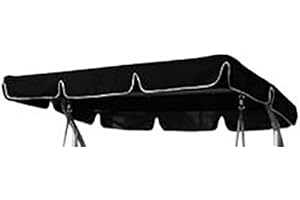 SPRINGS & CANOPIES Replacement Canopy for Garden swing 2/3 seater different sizes and styles available (195 x 135, Black)
