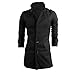 Produktbild togel Herren Jacke Herren Jacke Warm Winter Trench Long Outwear Knopf Smart Mantel Casual Tops Casual Komfortable Kapuzenpullover Einfarbig Jacken Leichte Jacken Winterjacke männer