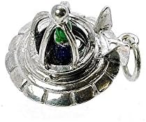RETRO CHARMS: Vintage Finished Sterling Silver 925 Best Alien In Flying Saucer Charm V548