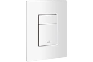 GROHE Plaque de commande WC Even, montage horizontal ou vertical, 2 boutons-poussoirs interrompables, 156x197mm, blanc alpin, 38966SH0 (Import Allemagne)