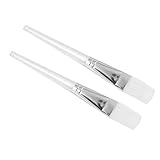 Makeup Clear Plastic Handle Facial Mud Mask Brush 2 Pcs