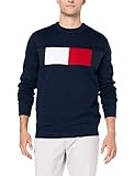 Bestickte Fahne zu Manschette Tommy Hilfiger Herren Flag Chest Logo Sweatshirt, Blau (Sky Captain 403), Medium (Herstellergröße: M)