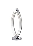 Modernes Design WOFI Tischleuchte, 1-flammig, Serie Vannes, 1 x LED, 10.5 W, Höhe 39 cm, Durchmesser 12.5 cm, Kelvin 3000, Lumen 680, chrom 8625.01.01.0000
