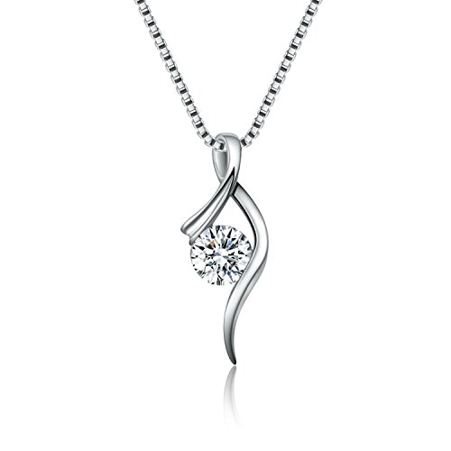 Collier pour femme Twinmond - Collier en argent 925 Sterling - Pendentif en zircone cubique