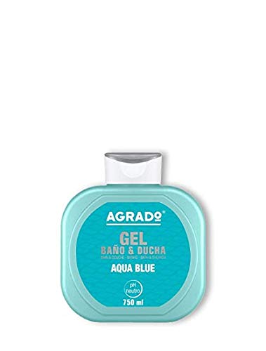 Bath & Shower Gel Aqua Blue - 750 ml With PH Neutral and dermatologically tested Parabens free Without Colorants - AGRADO