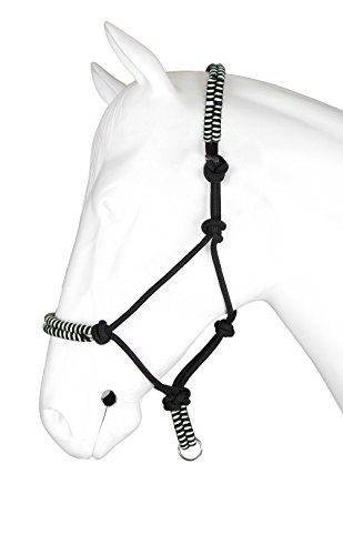 Horka-Nylon-Snake-Headcollar-Adjustable-Leather-Headpiece-Noseband-Horse-Halter