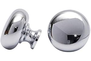 BIRSPPY Möbelknopf Möbelgriff Schubladengriff - in verschiedenen Farben - Höhe 27 mm (Chrom glänzend)