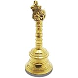 LotusFeet Spirituality Traditional Brass Nandi Bell/Nandi Puja Bell/Hand Pooja Bell