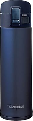 Zojirushi Mug de voyage en acier inoxydable, 480 ml, Acier inoxydable, Smokey Blue, 6.7 x 6.7 x 23 cm
