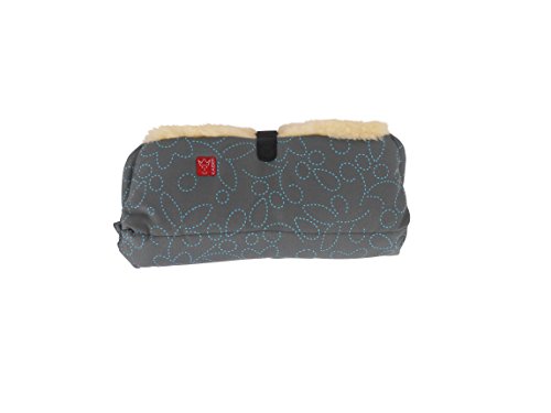 Kaiser Big Double Handmuff (Grey/Aqua Flower)