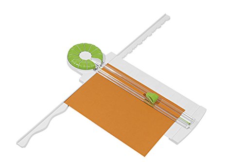 Wedo 796500 Rollenschneider Comfortline 12-in-1 (ausklappbare Linealleisten, Schnittbreite bis 31 cm für Papier, Karton, Fotos) weiß/apfelgrün - 3