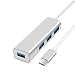Produktbild GY USB3.0-hub 4-Port Aluminium-Magnesium-Legierung Hochgeschwindigkeitsübertragung Plug-and-Play Multisystem-kompatibel Geeignet Für Eine Vielzahl Von USB-geräten,Silver,50cm