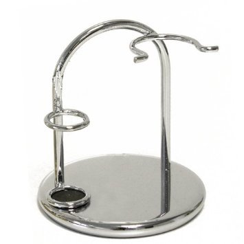 Shaving Brush Drip Stand Silver Metal
