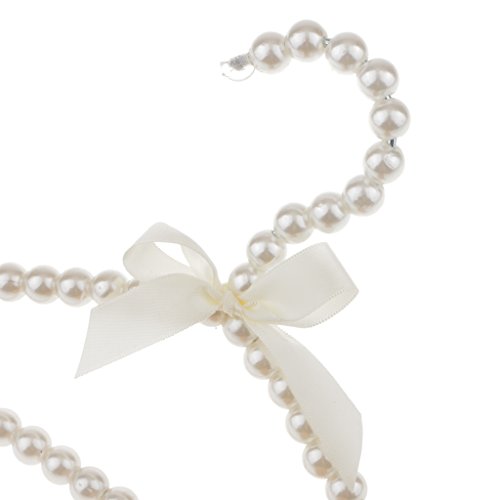Generic Weiß Kunststoff-Perlen Metall Kleiderbügel Klein Haken mit Bowknot Bogen Für Kinder Baby – Rosa Bowknot - 6