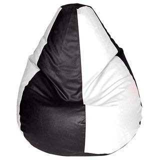 Vlog Bazar Bean Bag Cover Without Beans (Large, Black and White)