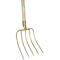 Fourche à fumier 5 dents professionnel avec manche en bois dur Fourche Fourche Mist Fourche Fourche à foin Hartholzstiel 130cm Ergoform