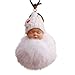 Price comparison product image TAOtTAO Cute Fur Fluffy PomPom Sleeping Baby Doll Key Chains Keyrings Bags Charm Pendant (White)