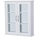 Produktbild HOMCOM Wandschrank Hängeschrank Badschrank Mehrzweckschrank Küchenschrank Medizinschrank 2 x Glastür Holz Weiß 53,5 x 16 x 62,5 cm