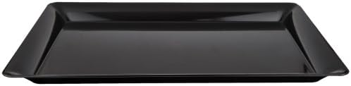 CaterLine Heavyweight Plastic Rectangle Catering Tray, 21 x 14-Inch, Black (20-Count)