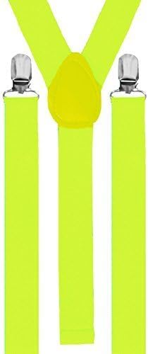 Adjustable BracesColoured Adults Adjustable Braces Neon Yellow - One Size